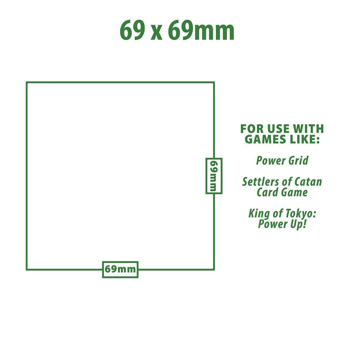 Special Sized Lite Board Game Sleeves (100ct) for 69mm x 69mm Cards