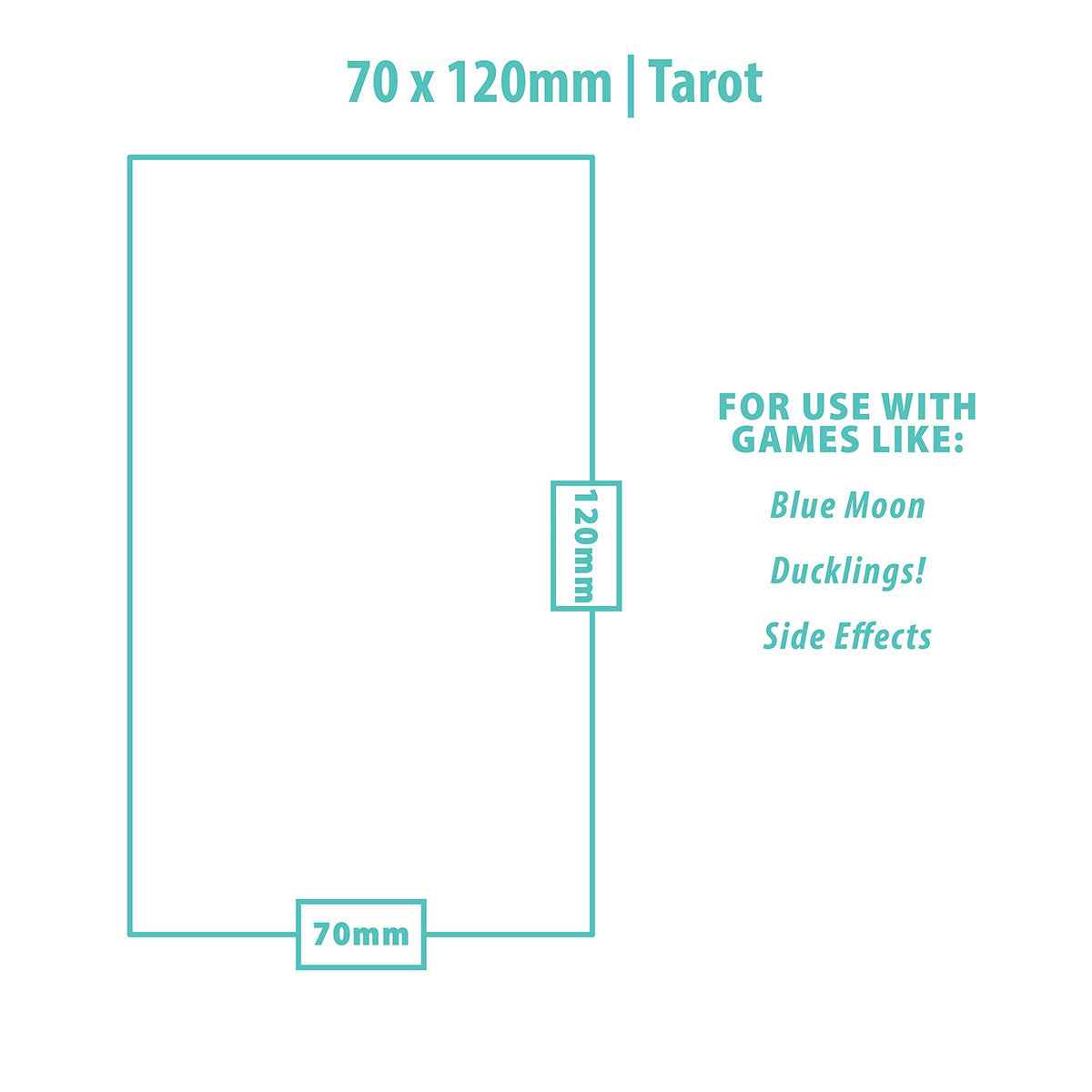 Tarot Sized Board Game Sleeves (50ct) for 70mm x 120mm Cards