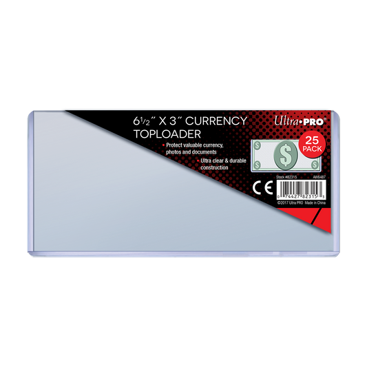 Regular Currency TOPLOADER® Sleeves (25ct) for 6-1/2" x 3" Bills